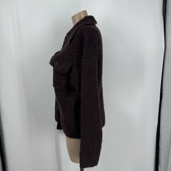 NWT Madewell Bouclé-Knit Sweater Jacket in Dark Carob - Picture 9 of 13